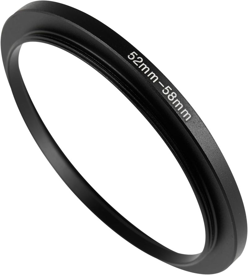 JOYTOLIN 52-58mm Metal Step-Up/Down Ring Adapter Compatible with Mirrorless Cameras DSLR Lens, UV CPL ND Filter Thread Converter, Black - Image 1